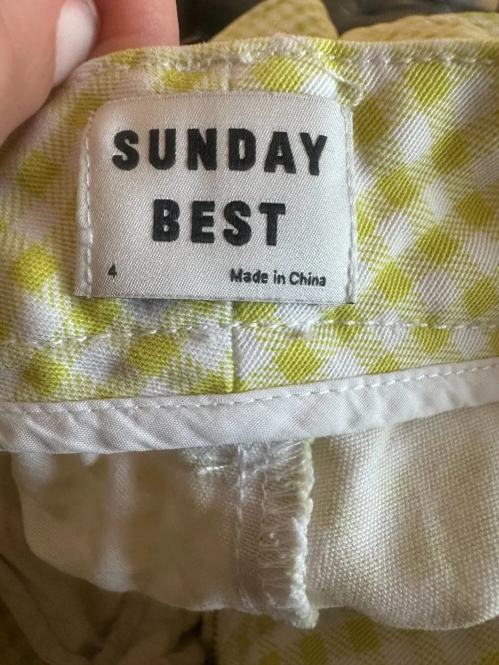 Sunday Best Aritzia Jaden Pant Green Gingham Wide Leg Pants Trouser - Size 4